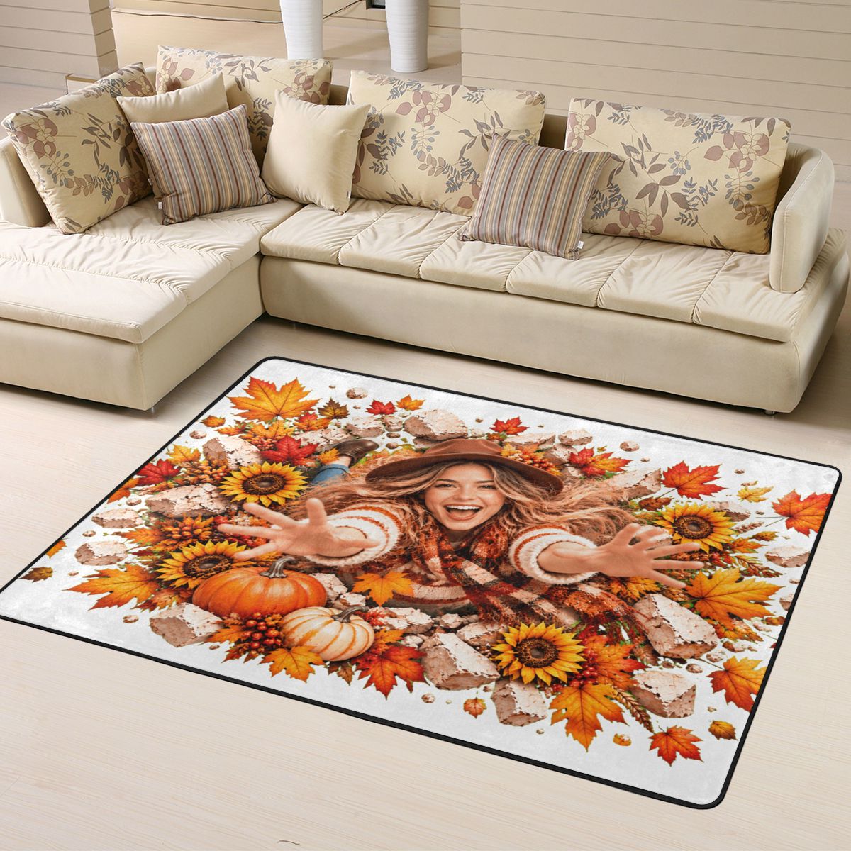 Erntedank-Freude-Explosion Teppich 63×48 in