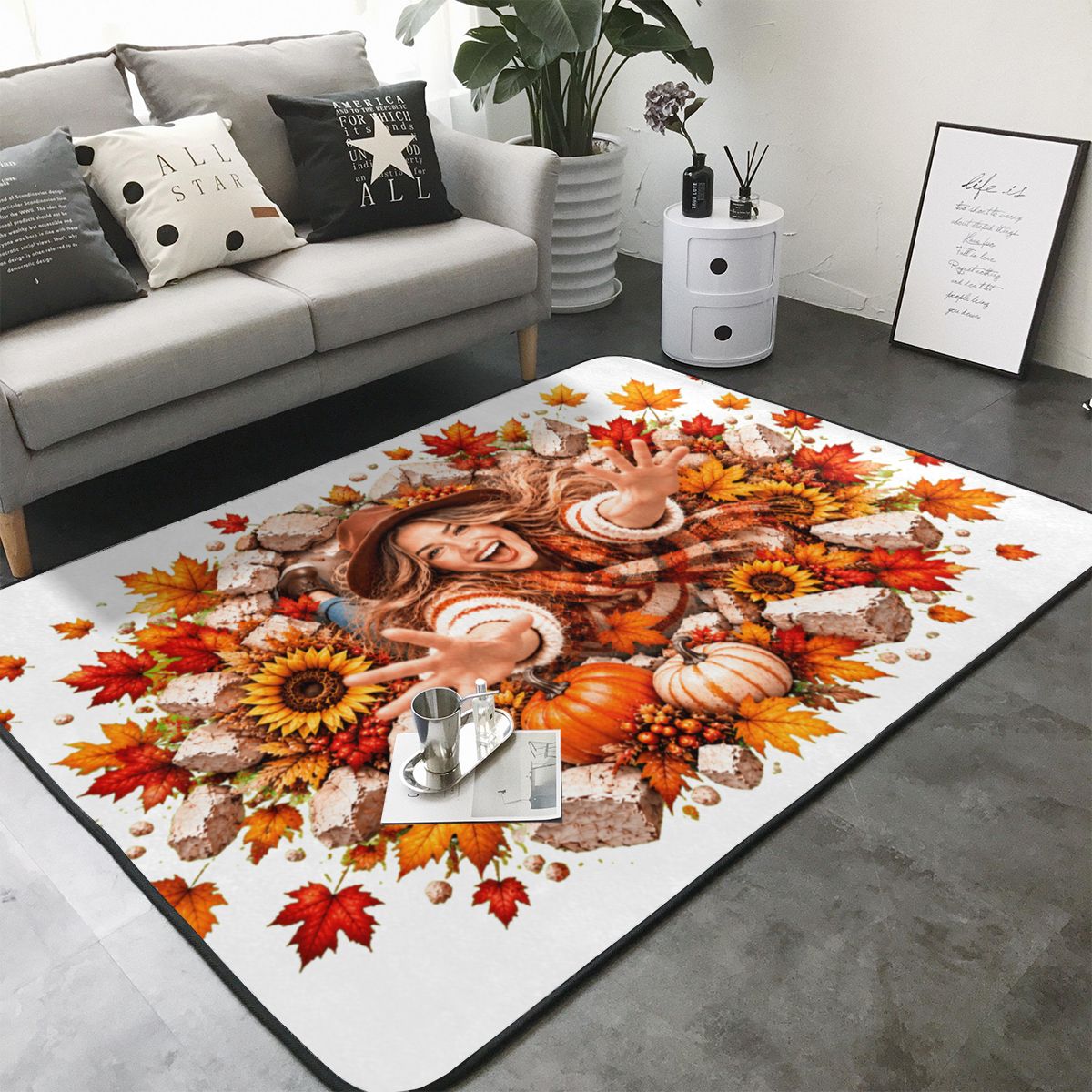 Erntedank-Freude-Explosion Teppich 80×58 Zoll