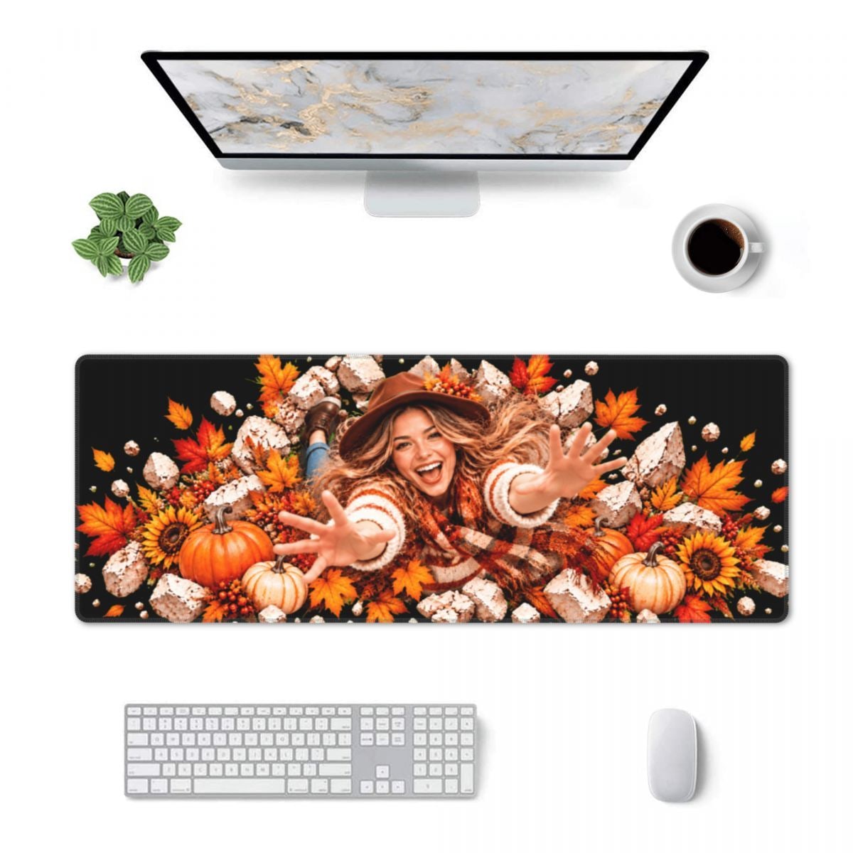 Erntedank-Freude-Explosion Schreibtischunterlage 11,8×31,5 in