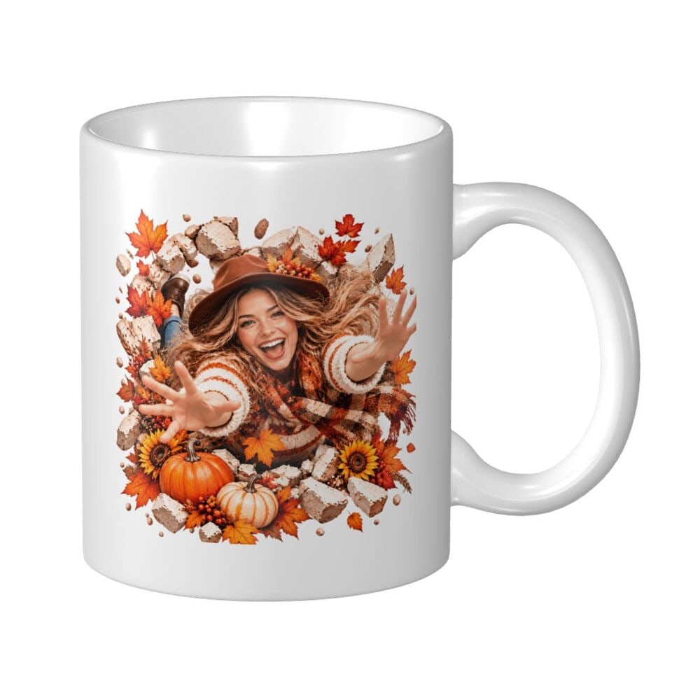 Taza blanca brillante de 11 oz