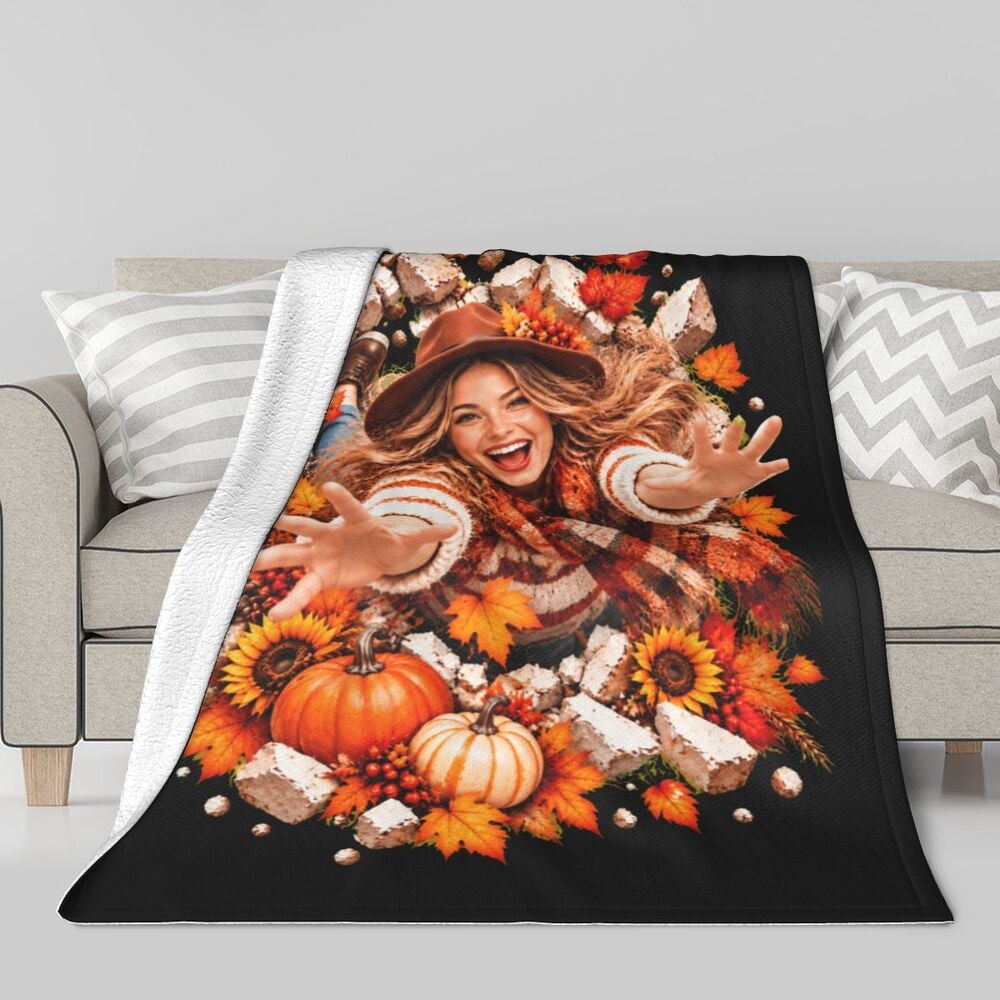 Erntedank-Freude-Explosion Sherpa-Fleece-Decke