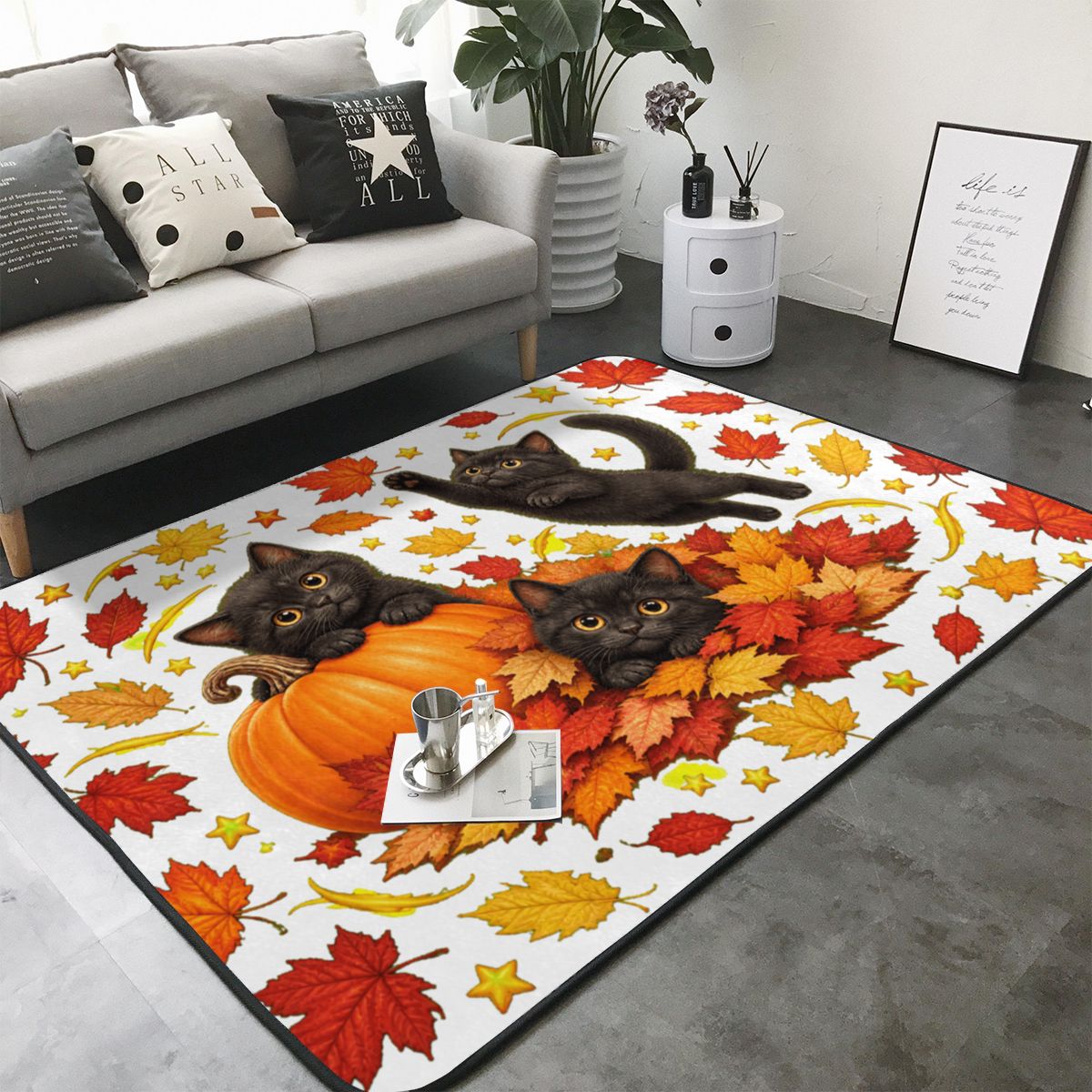 Erntedankfest-Herbstzauber Teppich 80×58 Zoll