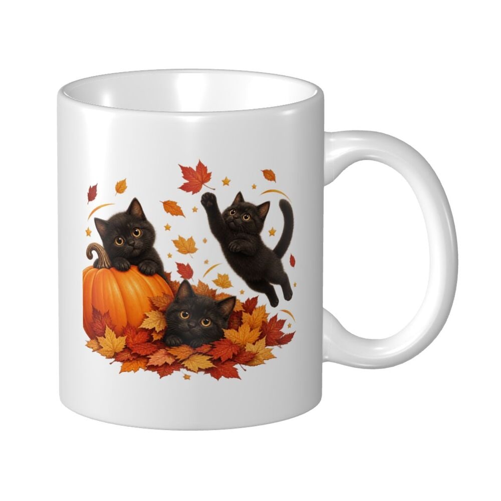 Thanksgiving Autumn Whimsy White Glossy Mug 11oz