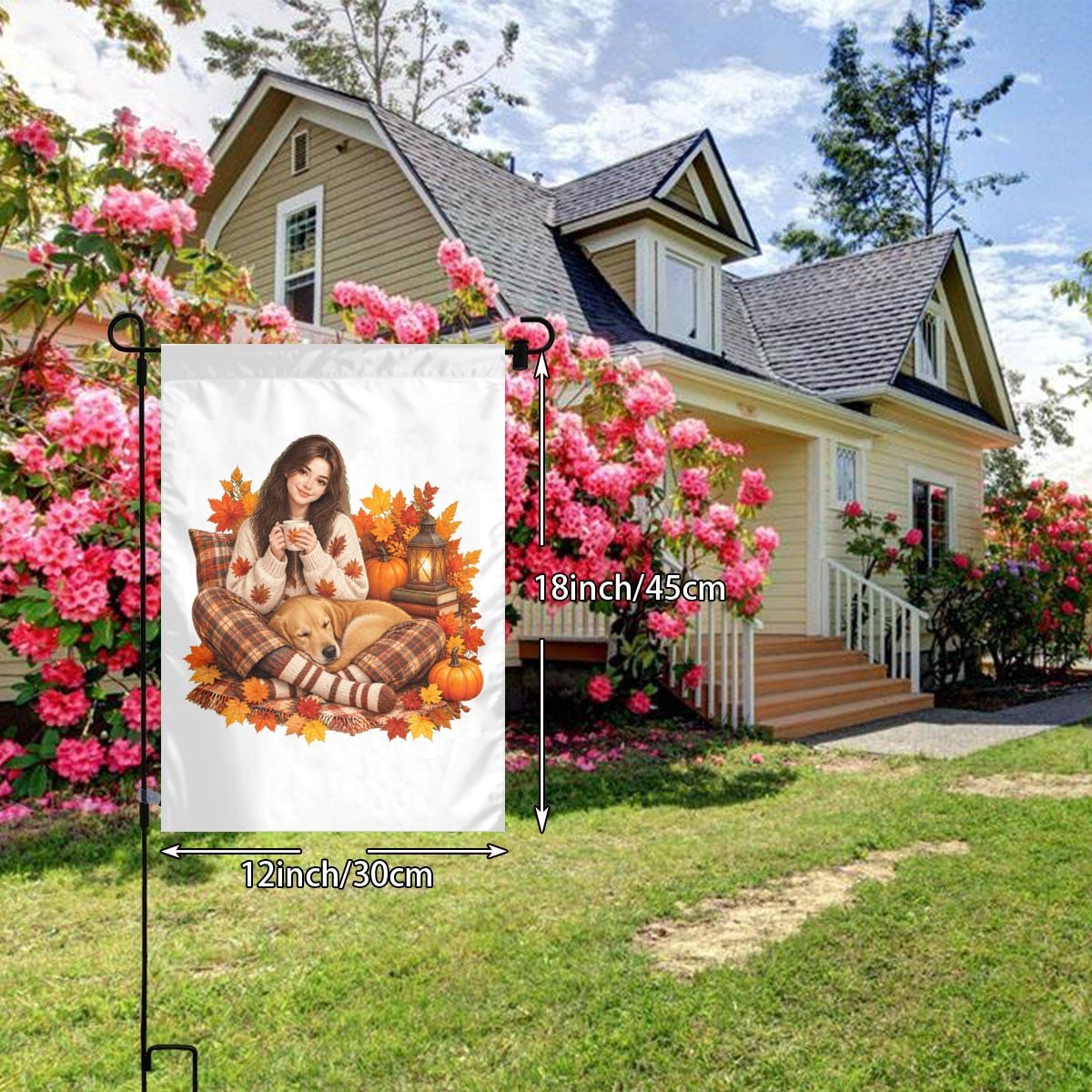 Momentos acogedores de Acción de Gracias Garden Flag 12×18 in