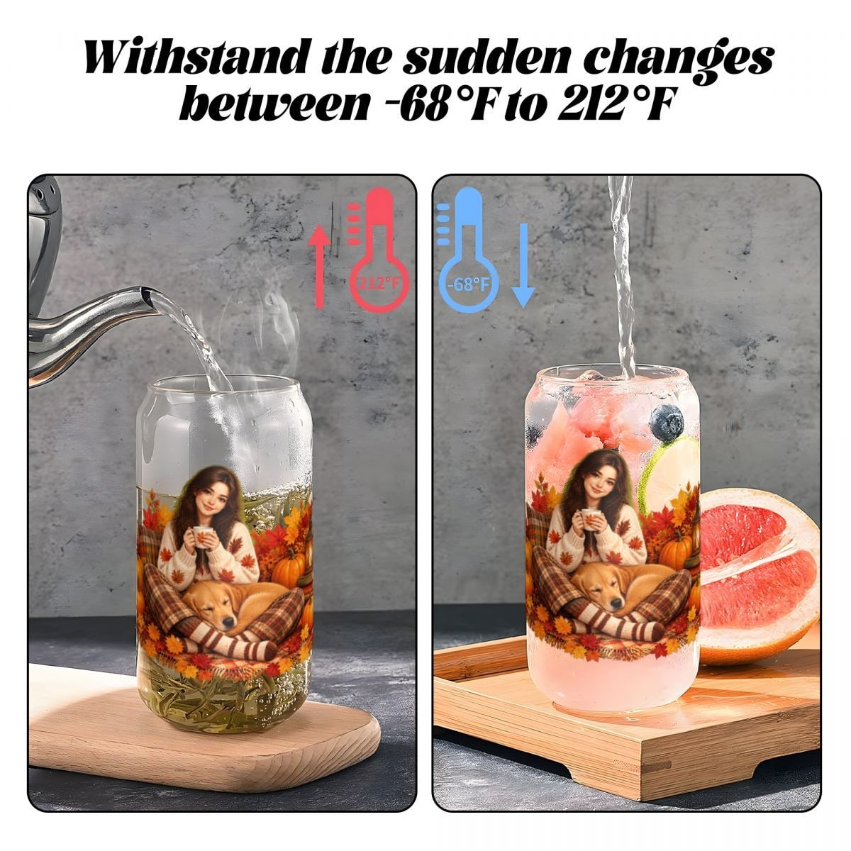 16oz Glass Can with Bamboo Lid