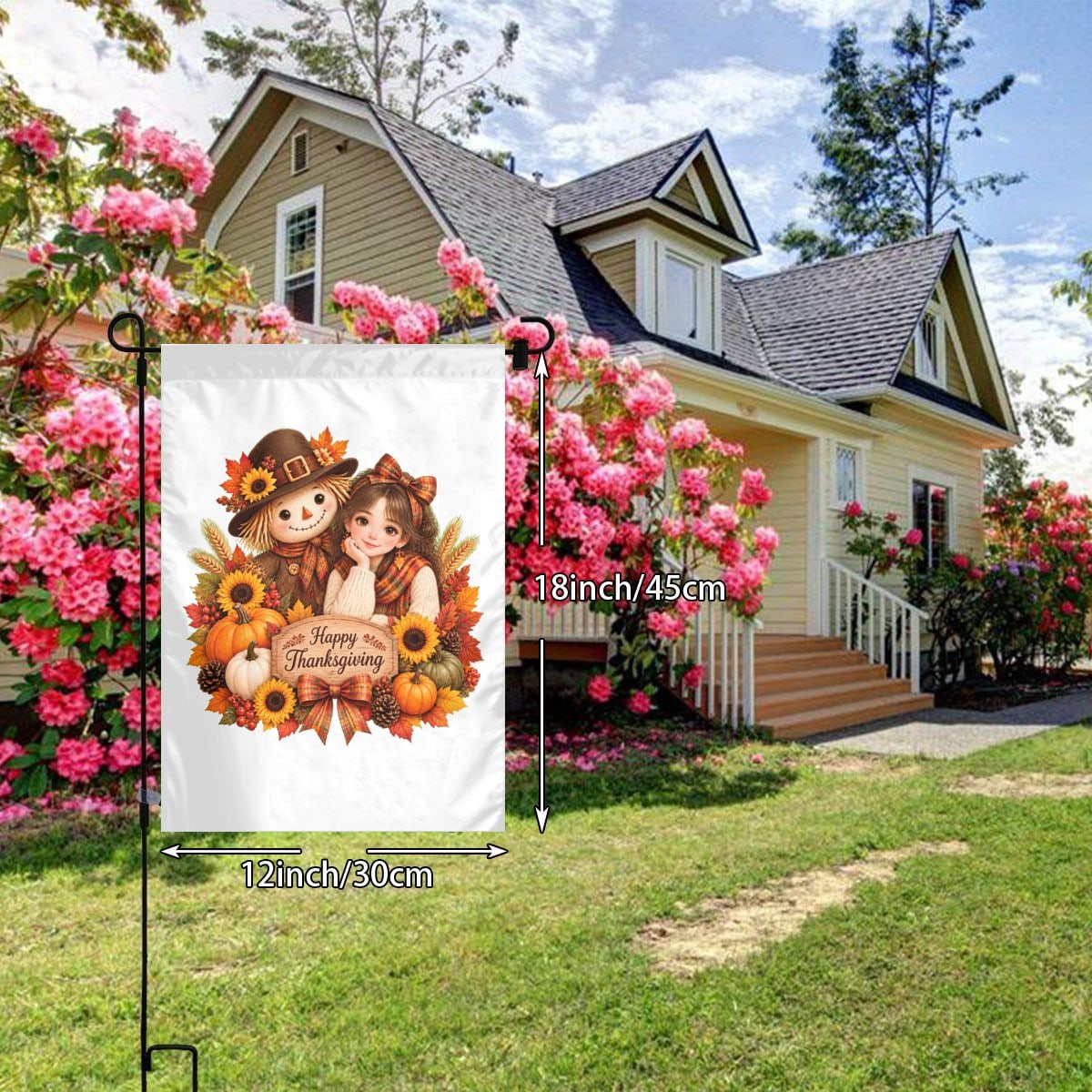 Erntedank-Ernte-Charme Garden Flag 12×18 in