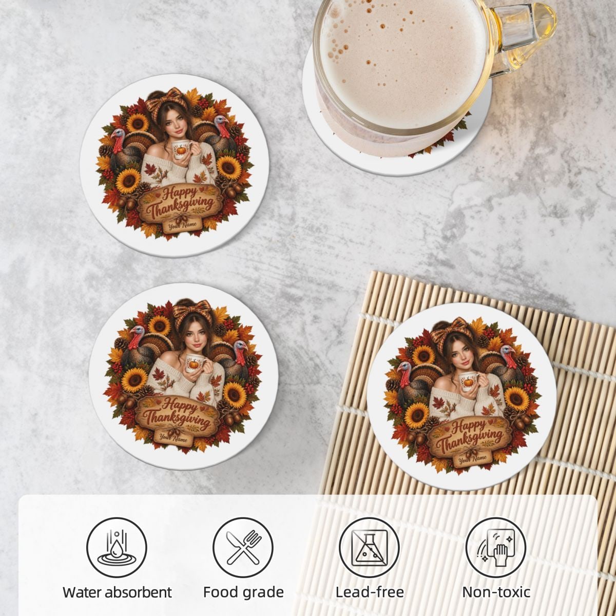 Ceramic Coaster Set of 4