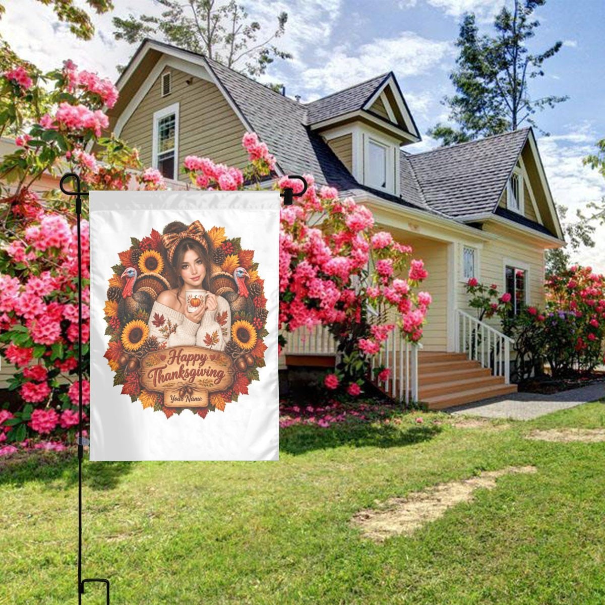 Erntedank-Stimmung Garden Flag 12×18 in