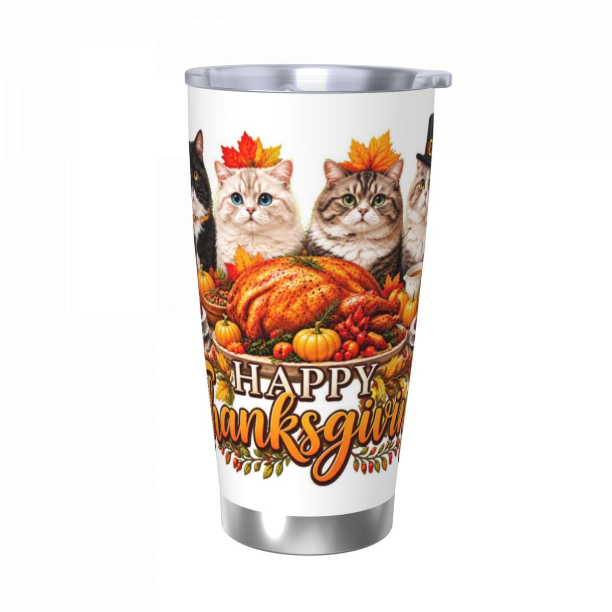 Thanksgiving Feline Feast 20oz Car Tumbler